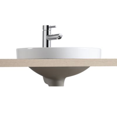 Vasque semi-encastrée ronde en céramique blanc Ø37 cm, Carla