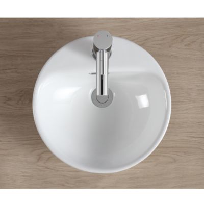 Vasque semi-encastrée ronde en céramique blanc Ø37 cm, Carla