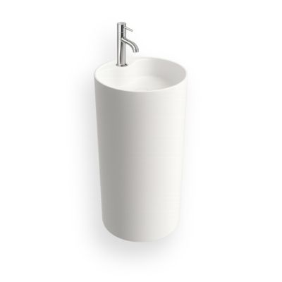 Vasque sur pied, Colonne en Solid surface 45 cm - Bianca