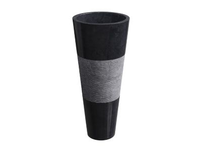 Vasque sur pied en marbre - Coloris noir - L40 x P40 x H90 cm - PULOA