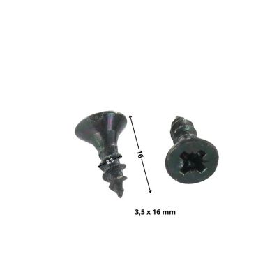 VBA Vis bois agglo Tête fraisée Pozi numéro 2 3.5X16 Filetage total Acier zingué noir - 1 pièce