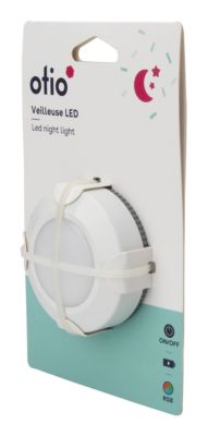 Veilleuse à piles LED intégrée variation de couleurs IP20 0,34W ⌀7xP.2cm Otio