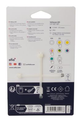 Veilleuse à piles LED intégrée variation de couleurs IP20 0,34W ⌀7xP.2cm Otio