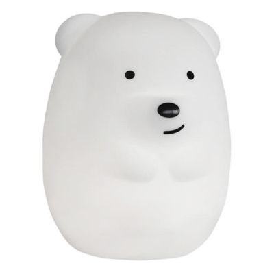 Veilleuse bébé ours sans fil touch LED TEDDY Blanc Silicone H19CM