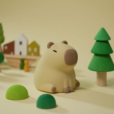 Veilleuse cochon LED integrée RGB 0.5W IP20 H.11,6cm, Seynave Capybara