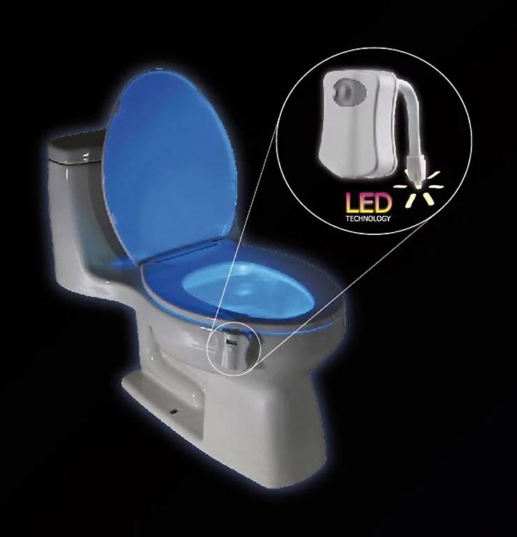 Veilleuse de toilette 8 couleurs avec détecteur de mouvement