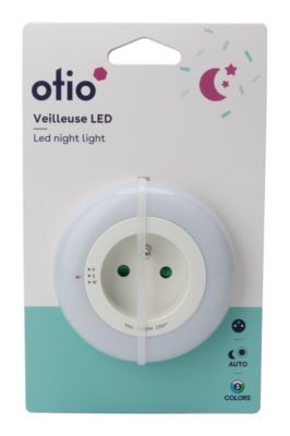 Veilleuse gigogne LED intégrée blanc neutre IP20 0,5W ⌀6.5xP.3,5cm Otio