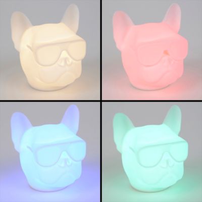 Veilleuse LED Bulldog 1W IP20 l.12 x H.13,5 cm RGB tactile USB Corep blanc