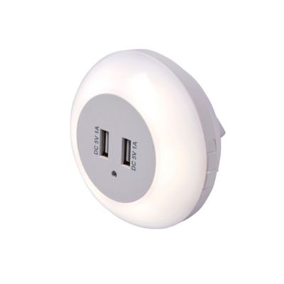 Veilleuse LED Colours Lisbo détecteur de crépuscule + adaptateur USB blanc