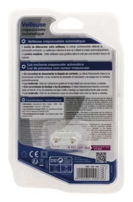 Veilleuse LED Otio IP20 1W vert l.13 x H.20 x P.5 cm