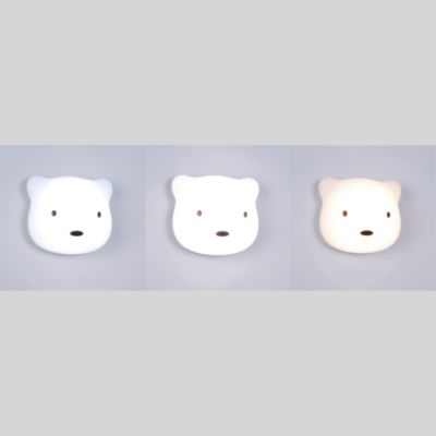 Veilleuse LED Ourson 1,5W IP20 l. 4 x H.8,5 cm blanc froid à blanc chaud tactile USB Corep blan