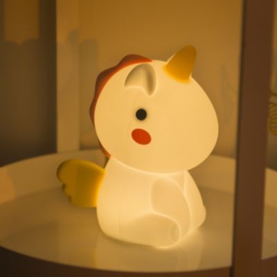 Veilleuse licorne en silicone RGB 0,5W blanc et rose Seynave, Electra