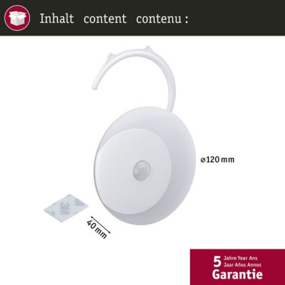 Veilleuse Viby Détecteur de mouvement rond 3000K 40lm