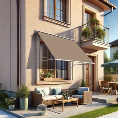 VENISE - Store de fenêtre (Taupe - Blanc RAL9010 - 2m x 1.20m)