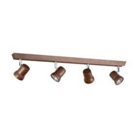 Venla Plafonnier Incl. 4xLED GU10 5W Bois de Hêtre couleur Noyer