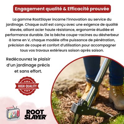 VENTEO - Désherbeur Manuel Rootslayer - Désherbage Jardin Mauvaises Herbes - Extracteur Racines Profondes - Outil Jardinage Pelous