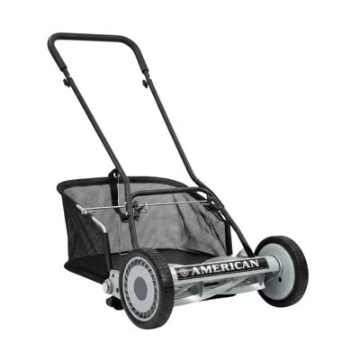 VENTEO Pack Tondeuse Hélicoïdale Manuelle 45cm 5 lames et du Bac 45 à 50cm - Tondeuse Manuelle Coupe Sans Électricité - Tondeuse a