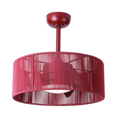 Ventilador de teto com luz LED bordô