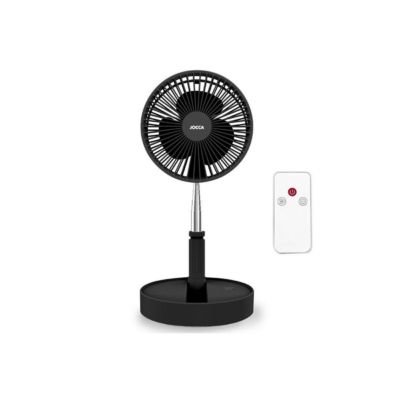 Ventilateur à Batterie Sans fil Silencieux USB NOIR  Pied Pliable & Télescopique Télécommande Autonomie 24h Jocca