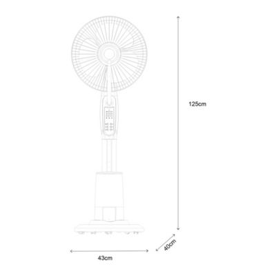Ventilateur brumisateur 40 cm 3 vitesses noir