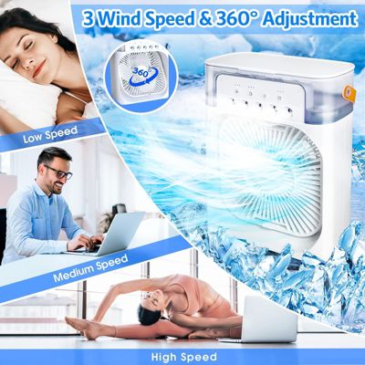 Ventilateur brumisateur,petit ventilateur silencieux,3 vitesses, USB ...
