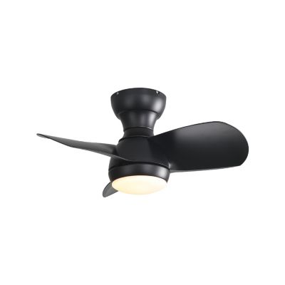 Ventilateur chambre 58cm noir, LED 18W 3 couleurs dimmable, 3 pales ABS, télécommande, moteur DC silencieux