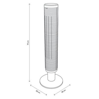 Ventilateur colonne oscillant GoodHome 90 cm, 45W