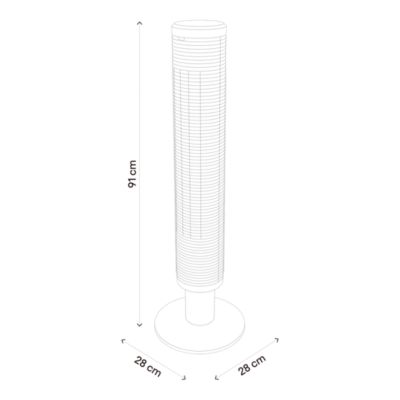Ventilateur colonne oscillant GoodHome GHTF3-4HO 91 cm 45W noir