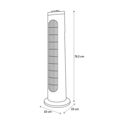 Ventilateur colonne oscillante 76 cm 3 vitesses