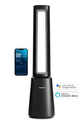 Ventilateur colonne sans pales premium OmniAir 104 cm avec purificateur d'air et contrôle via application