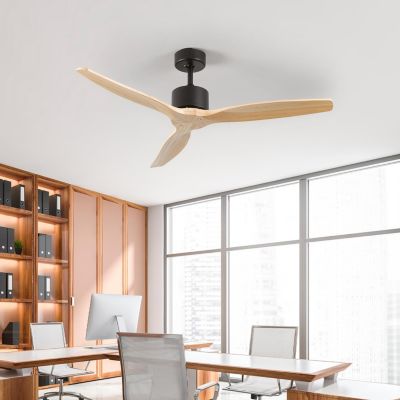 Ventilateur de Plafond 3 Pales Noir 55W 6 Vitesses Nebraska Thinia Home