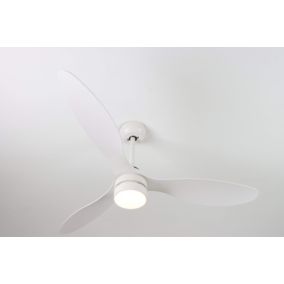 VENTILATEUR DE PLAFOND A PALES BLANC IZYFAN AVEC LED