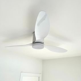 VENTILATEUR DE PLAFOND A PALES BLANC SAMARAT AVEC LED ET THERMOSTAT