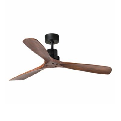 Ventilateur de plafond acier marron pales noyer fonce moteur DC 6 vitesses