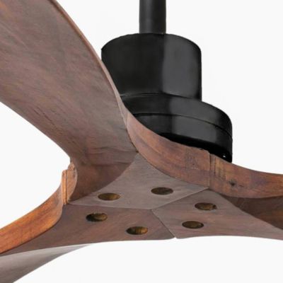 Ventilateur de plafond acier marron pales noyer fonce moteur DC 6 vitesses