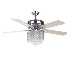 Ventilateur de plafond argenté avec lampe HUAI