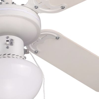 Ventilateur de plafond avec éclairage coloris blanc pour pièce de 8 m² Ø.90 cm