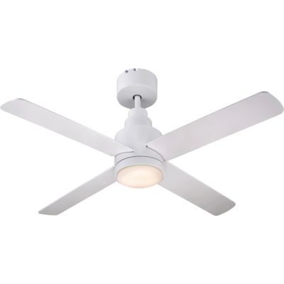 Ventilateur de plafond avec éclairage GoodHome Burbank coloris blanc pour pièce de 15 m² Ø.106 cm