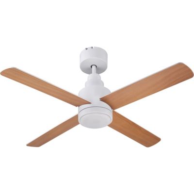 Ventilateur de plafond avec éclairage GoodHome Burbank coloris blanc pour pièce de 15 m² Ø.106 cm