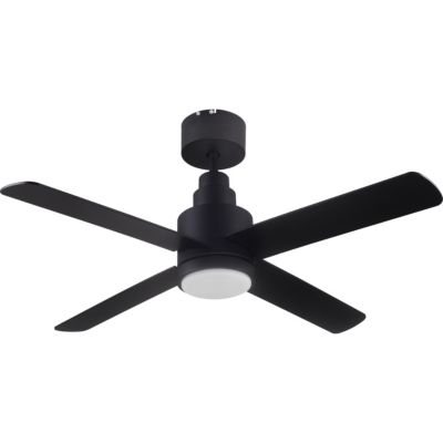 Ventilateur de plafond avec éclairage GoodHome Burbank coloris noir pour pièce de 15 m² Ø.106 cm