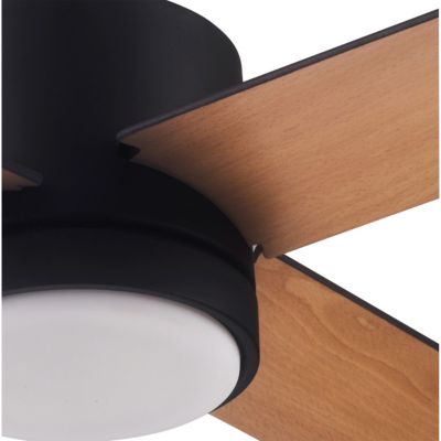 Ventilateur de plafond avec éclairage GoodHome Burbank coloris noir pour pièce de 15 m² Ø.106 cm
