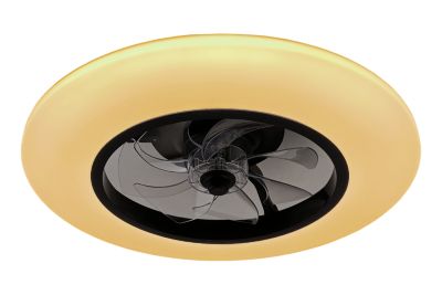 Ventilateur de plafond avec éclairage GoodHome Hewish coloris noir et blanc pour pièce de 15 m² Ø.58 cm