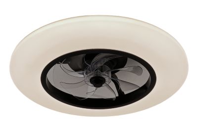 Ventilateur de plafond avec éclairage GoodHome Hewish coloris noir et blanc pour pièce de 15 m² Ø.58 cm