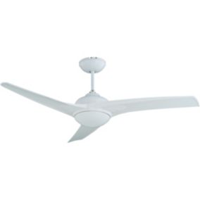 Ventilateur de plafond avec éclairage GoodHome Linto coloris blanc pour pièce de 25 m² Ø.132 cm