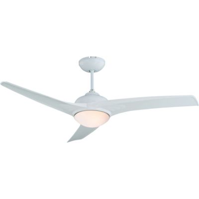 Ventilateur de plafond avec éclairage GoodHome Linto coloris blanc pour pièce de 25 m² Ø.132 cm
