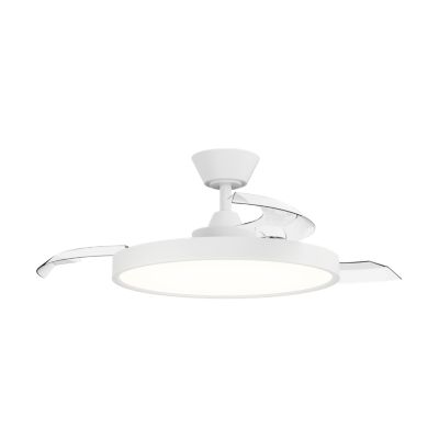 Ventilateur de plafond avec éclairage LED blanc pales retractables Ø.107 cm Sulion - télécommande incluse