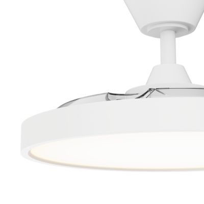 Ventilateur de plafond avec éclairage LED blanc pales retractables Ø.107 cm Sulion - télécommande incluse