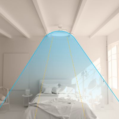 Ventilateur de plafond avec éclairage LED blanc pales retractables Ø.107 cm Sulion - télécommande incluse