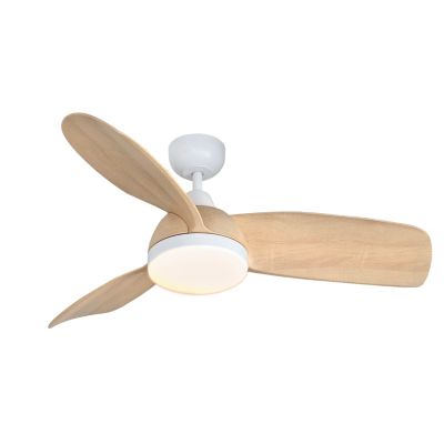 Ventilateur de plafond avec éclairage LED effet bois et blanc Ø.107 cm GoodHome - Télécommande incluse