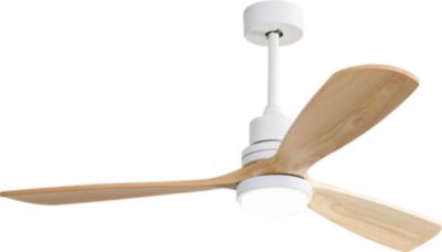 Ventilateur de plafond avec éclairage LED en bois Ø.107cm Seynave Garcia